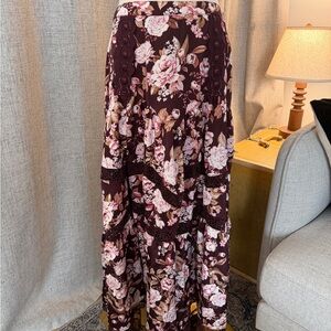 NWT Alter’d State Floral Maxi Skirt with slit. Large